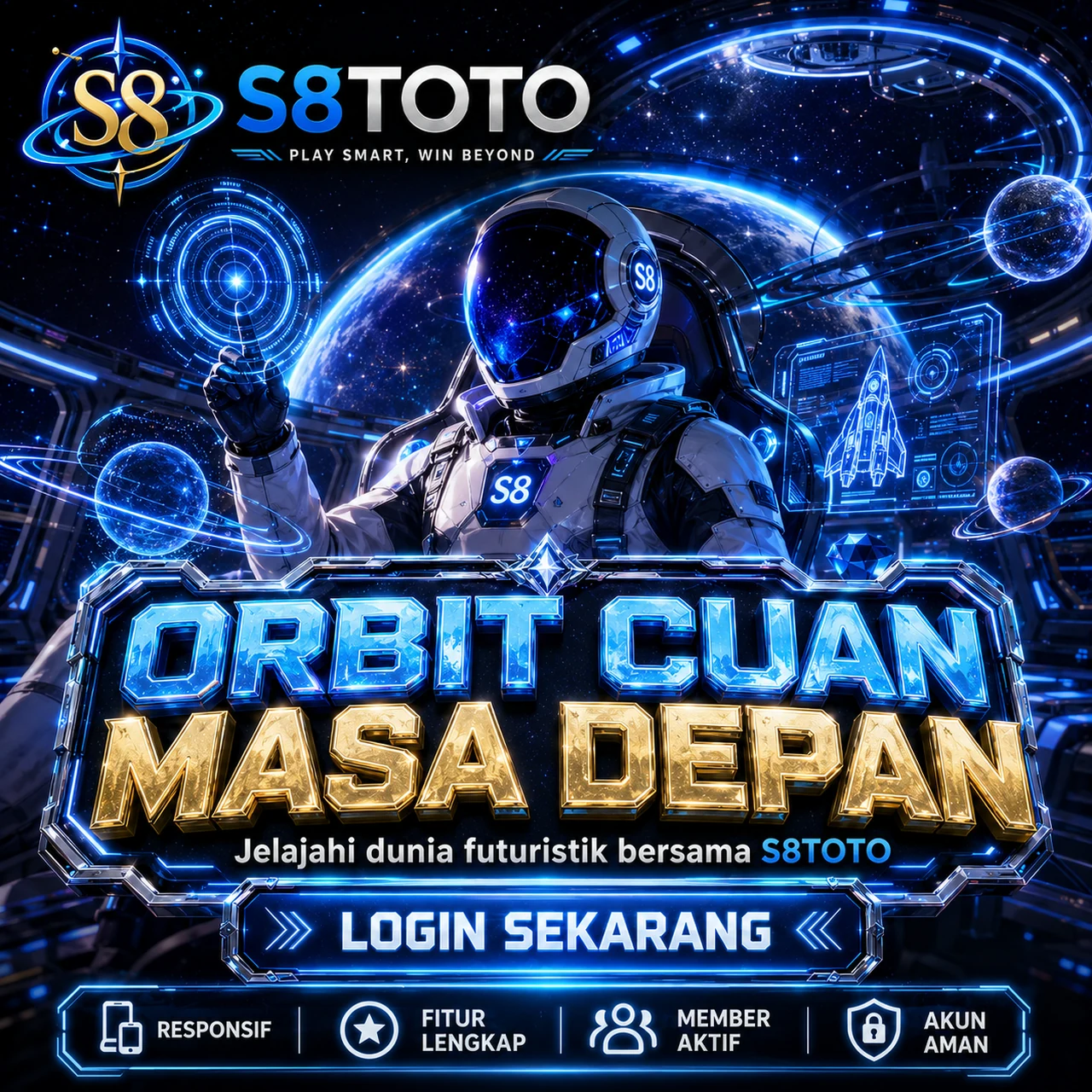 Banner S8TOTO slot gacor terbaru Indonesia dengan beragam event dan fitur permainan menarik